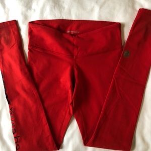 Pure Barre Logo Leggings - Small - Red